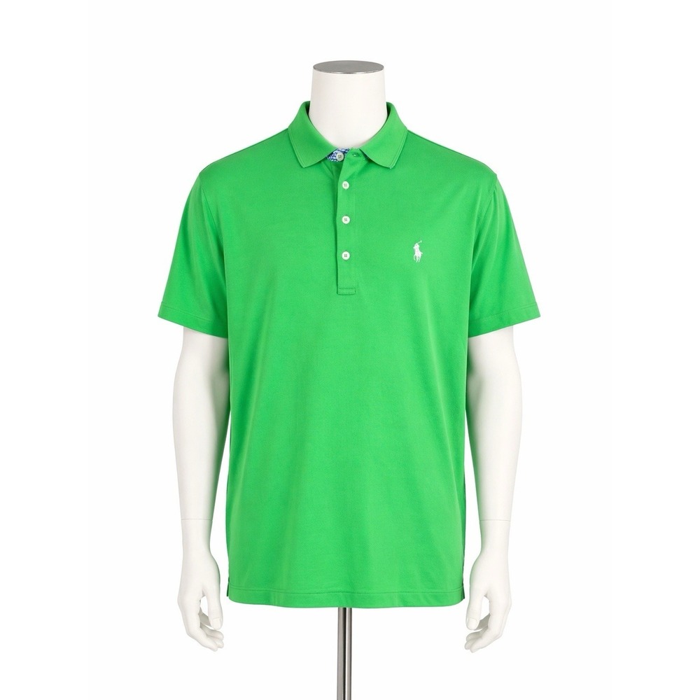 Polo Ralph Lauren Polo Golf Shirt Men's XL Green Tailored Fit Stretch Rugby Knit